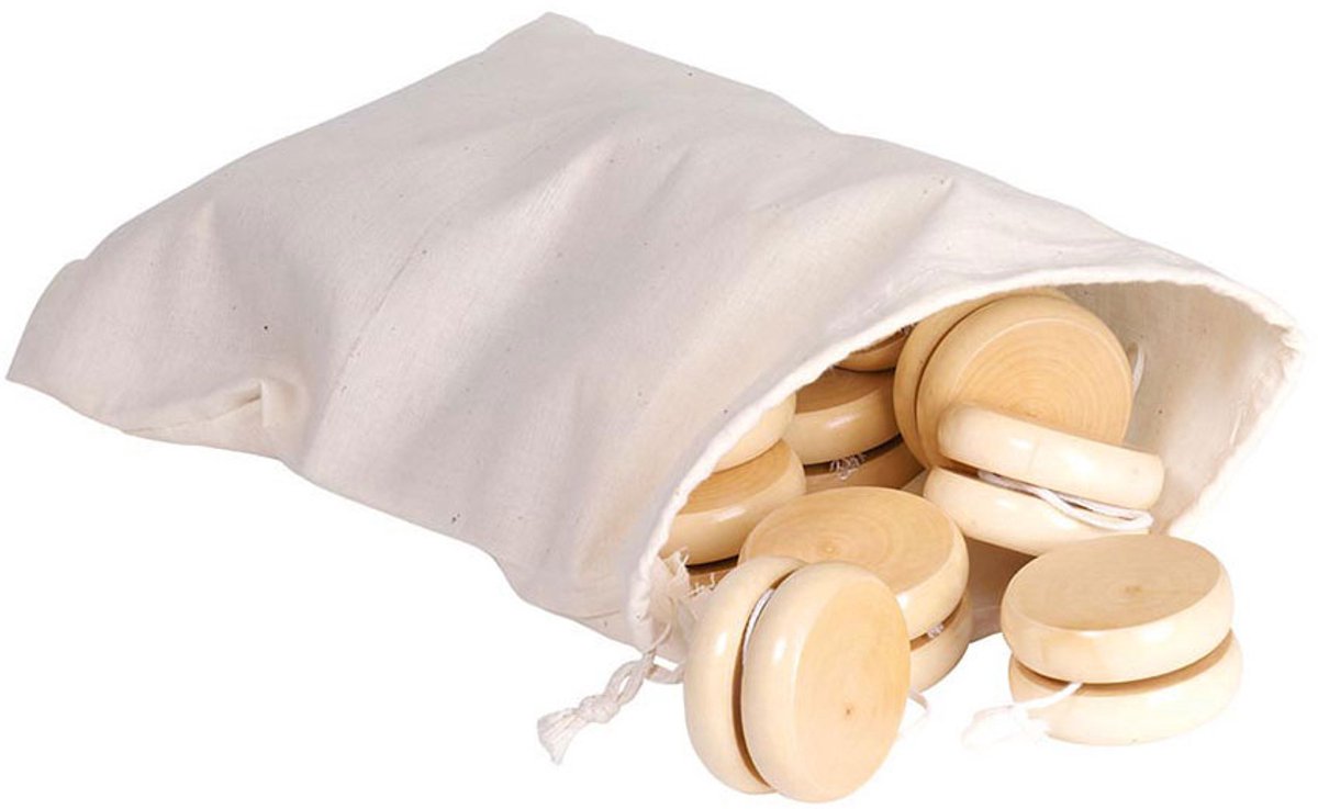 Houten  s in Katoenen Tasje, 24 stuks