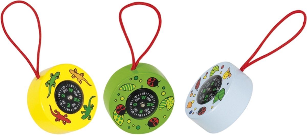 Houten kompasjes - 12 stuks