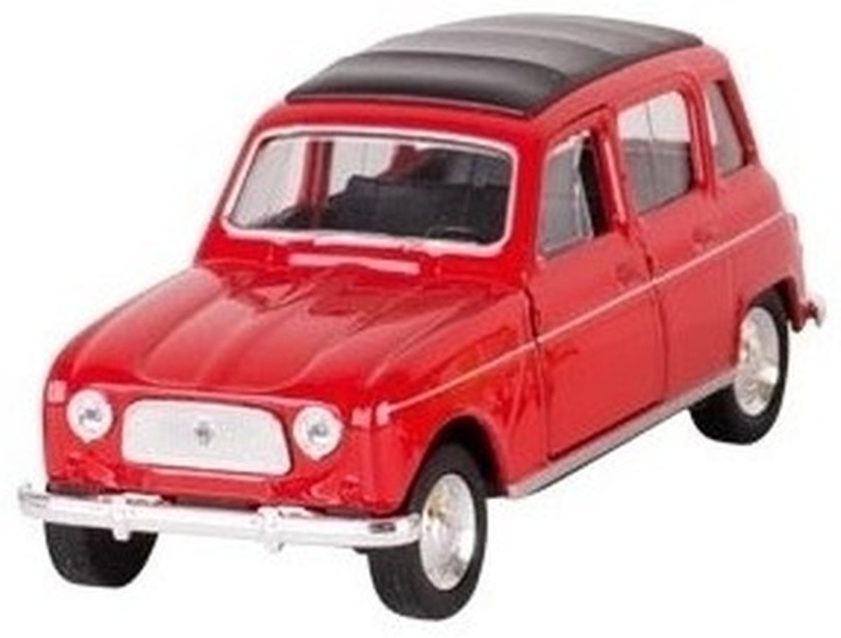 Modelauto Renault 4 rood 11,5 cm - speelgoed auto schaalmodel