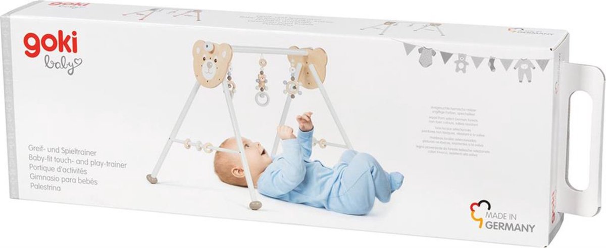 Speeltrainer - Babygym - Beer - Op 4 hoogtes verstelbaar - 63x55x53cm