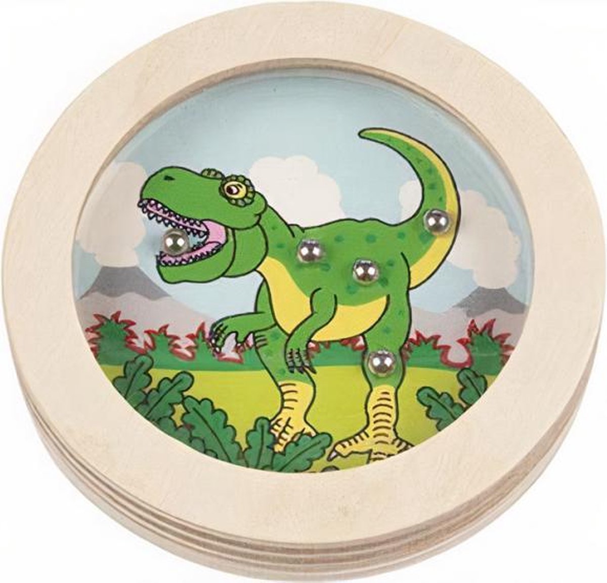 behendigheidsspel Dino junior 8 cm hout groen