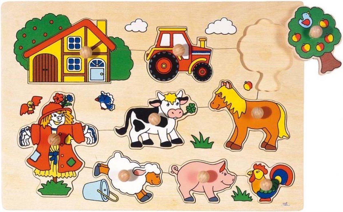 vormenpuzzel Boerderij junior hout 9 stukjes