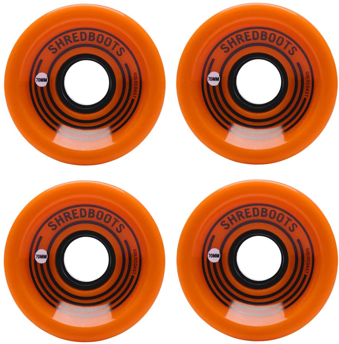   Shredboots 70 mm 85A longboard wielen Oranje 4-Pack