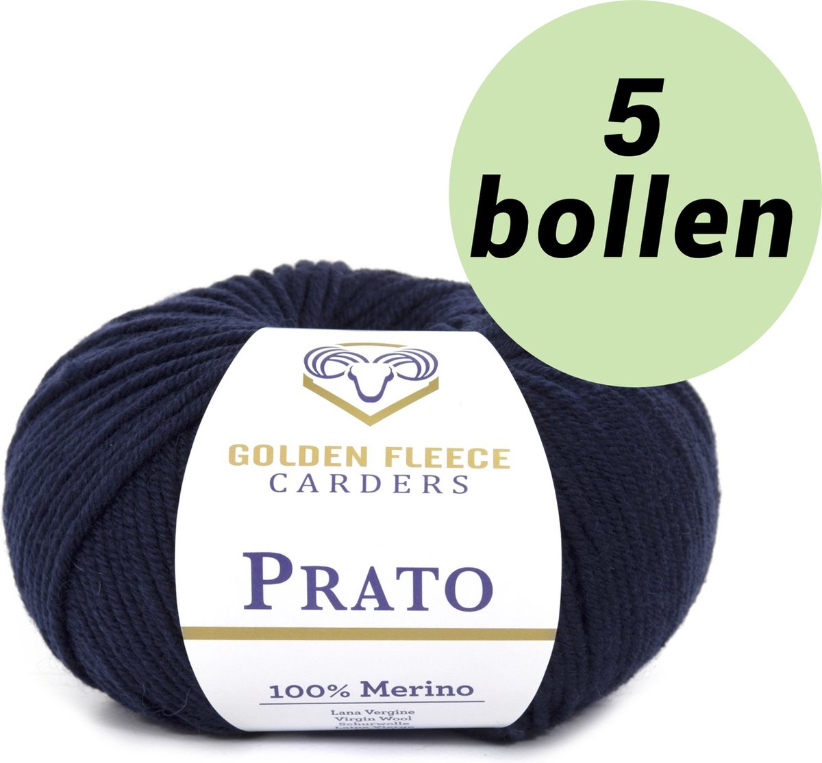 Golden Fleece yarns Prato navy blue - 5 bollen donker blauw - de zachtste 100% wol