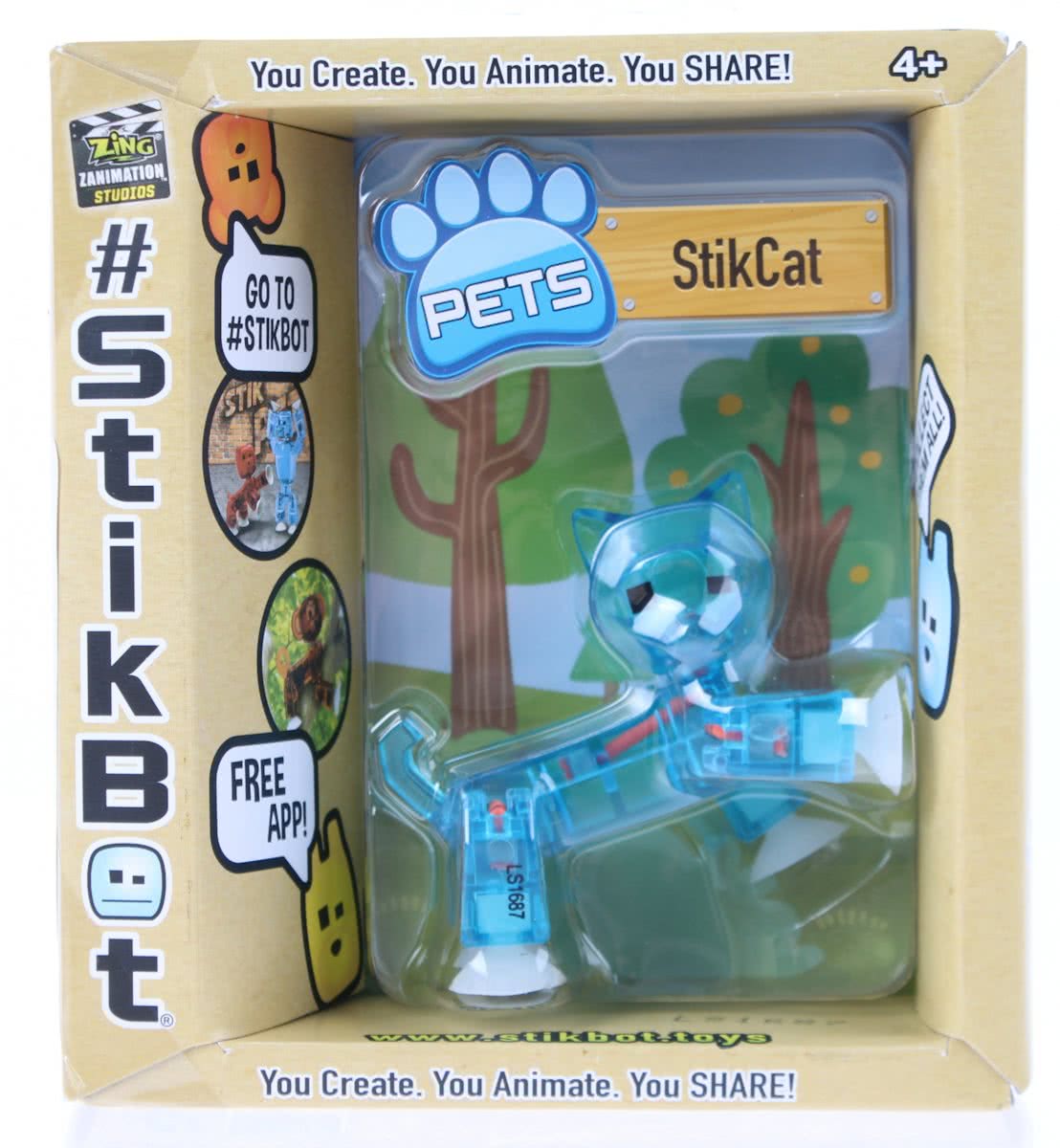 Goliath Stikbot Speelfiguur Kat Blauw 6 Cm