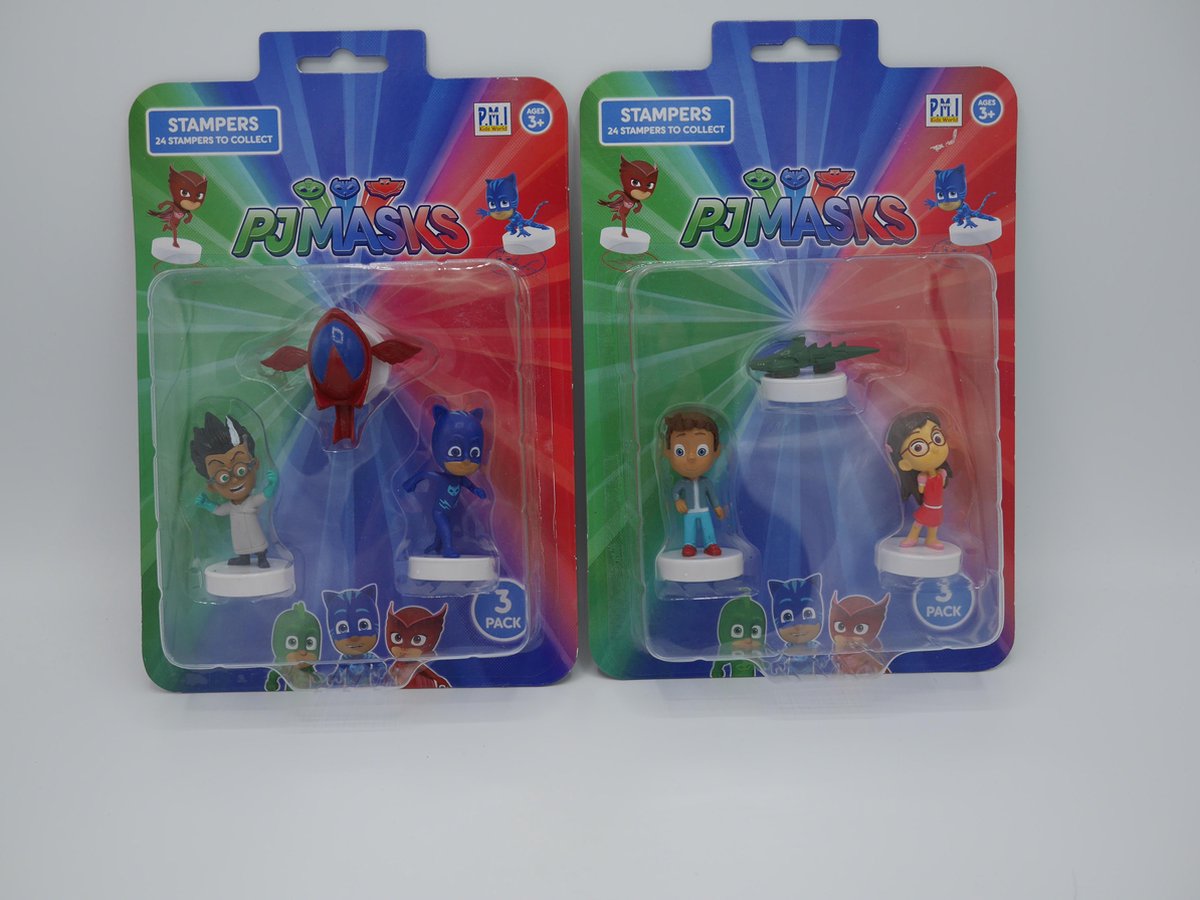 Kids world Stempelset van PJ mask 3 in blister.assorti geleverd.