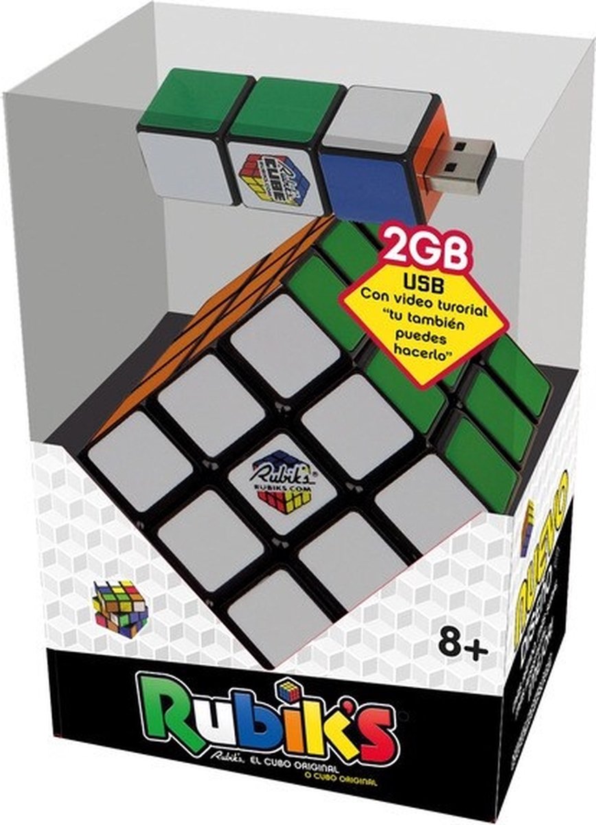 Rubiks Cube 3x3 + Rubiks Cube 2GB USB stick - Spaanse verpakking