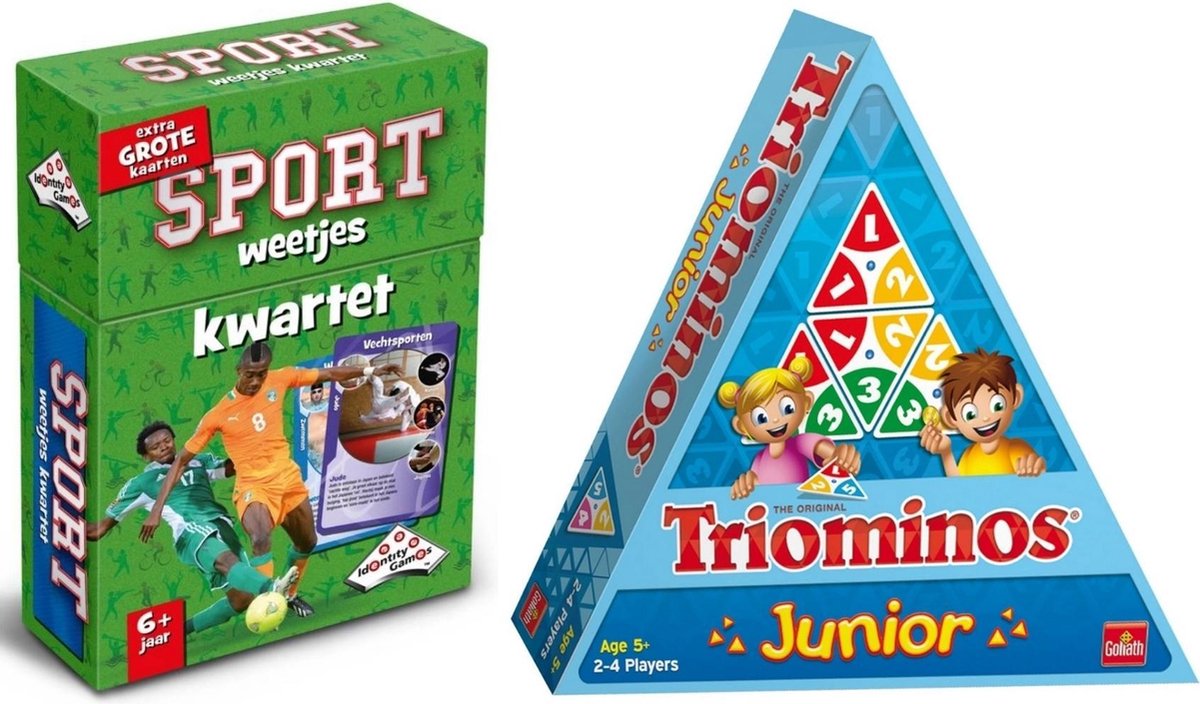 Spellenbundel - Bordspel - 2 Stuks - Kwartet Sport Weetjes & Triominos Junior