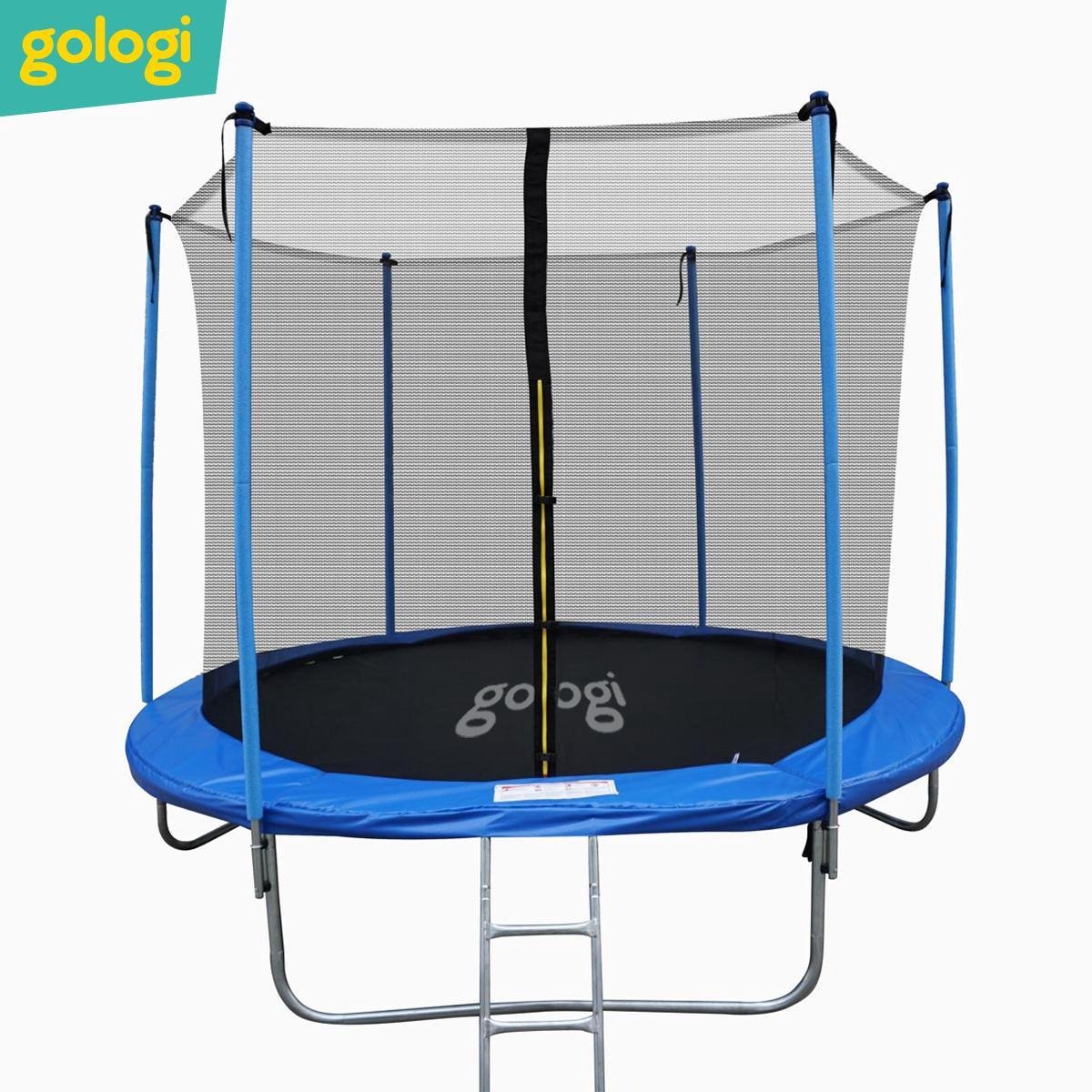 Gologi® - Trampoline - Ø 244cm - Trampoline met veiligheidsnet - Hoogte 67 cm - Incl. trap - PVC rand - Weerbestendig