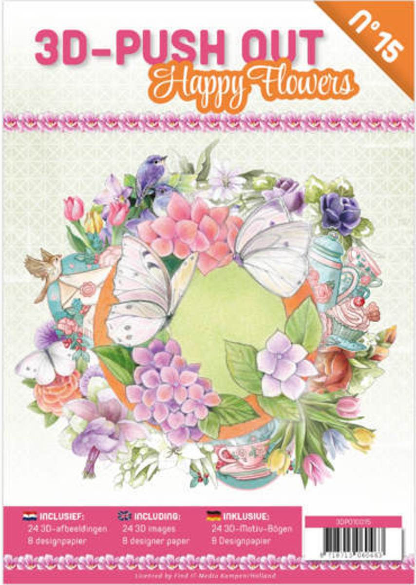 3D Pushout Book 15  happy flowers