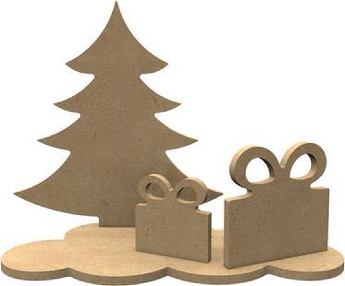 Gomille MDF Figuren Kerstboom Set 24x19 cm