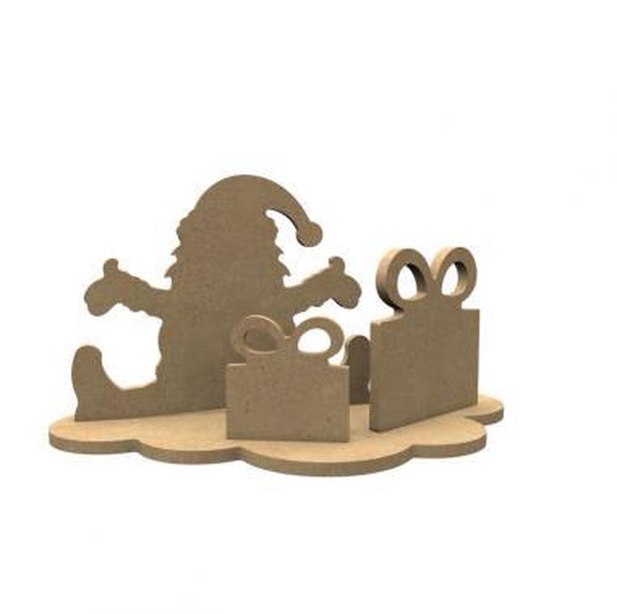 Gomille MDF Figuren Kerstman Set 24x13 cm