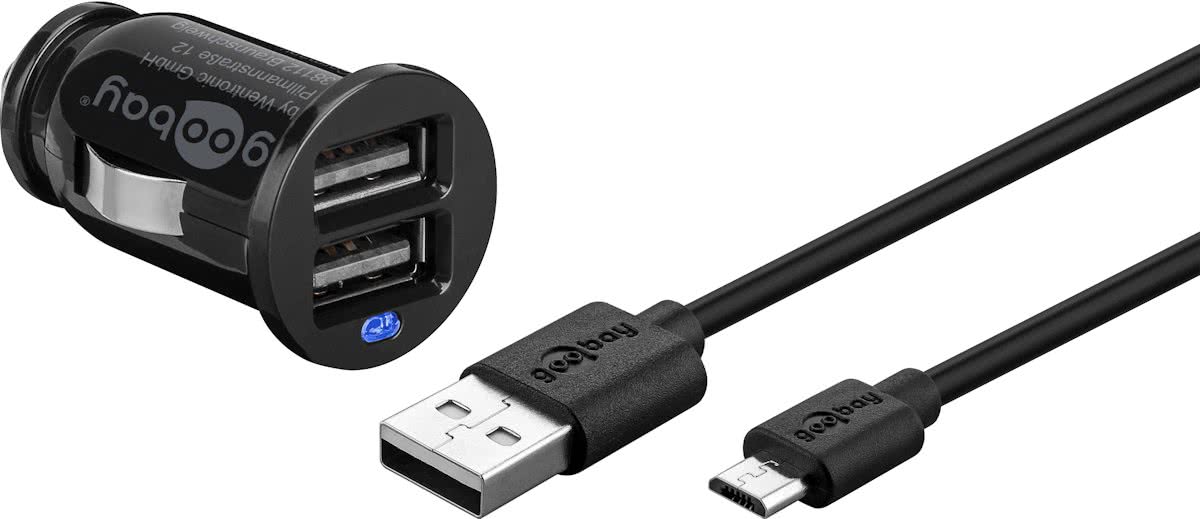 Goobay USB Micro autolader met losse kabel - 2,1A - 1 meter