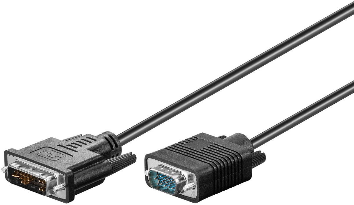 Alcasa 4310-AI01 1m DVI-A VGA (D-Sub) Zwart video kabel adapter