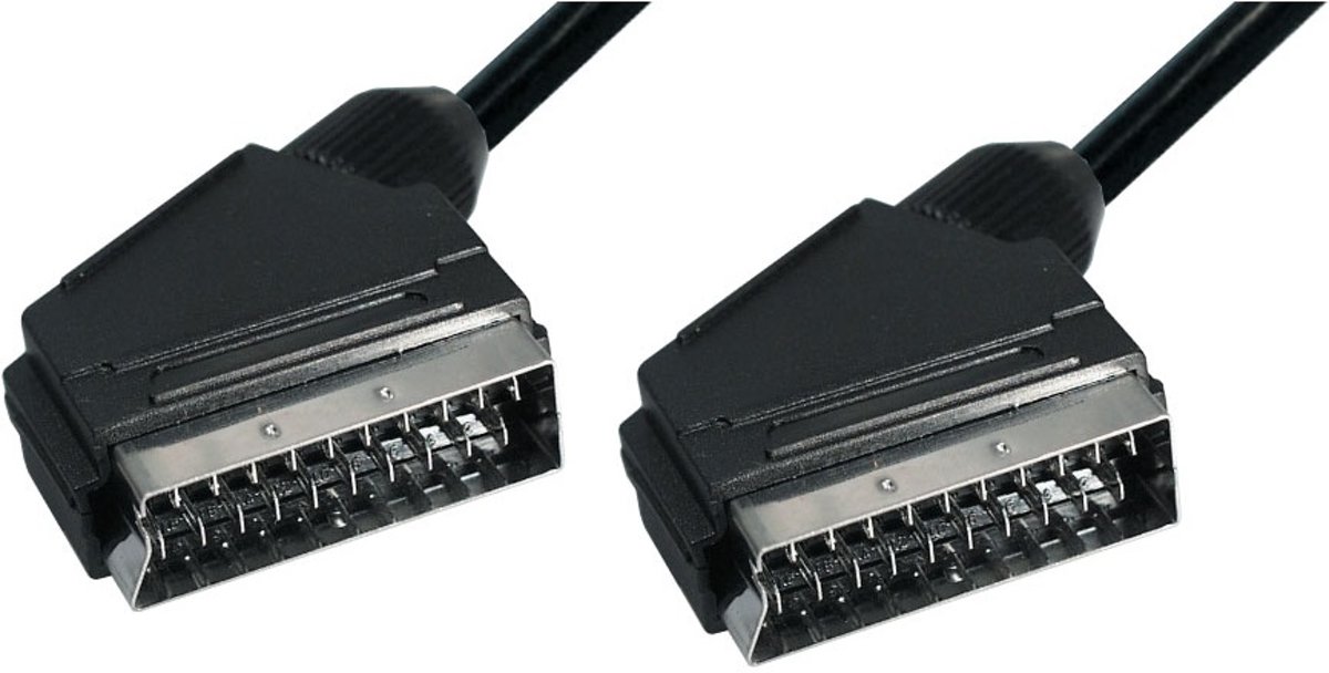 Alcasa Scart, 0.6m 0.6m SCART (21-pin) SCART (21-pin) Zwart SCART-kabel