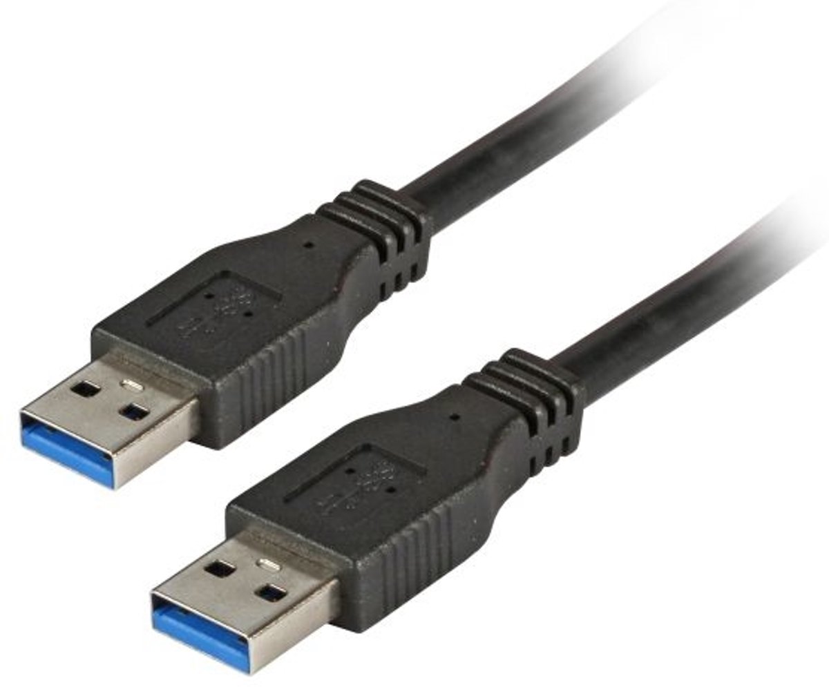 Alcasa USB 3.0 1m 1m USB A USB A Mannelijk Mannelijk Zwart USB-kabel