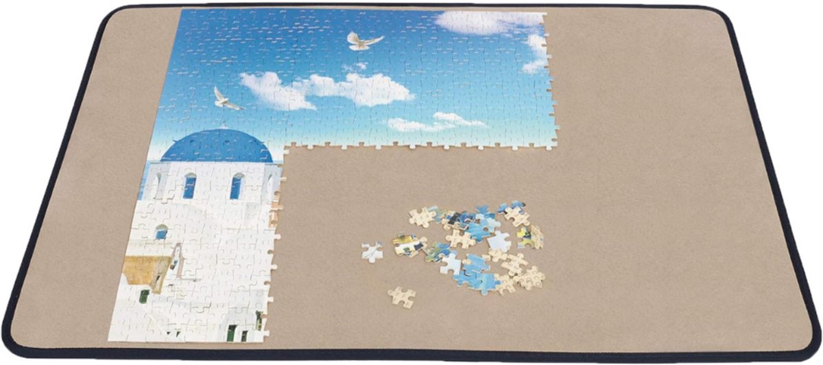   ® - Puzzelbord - Draagbare Puzzelmat voor het Opbergen van Puzzels - Antislipoppervlak - Tot 1000 Stukjes - Khaki
