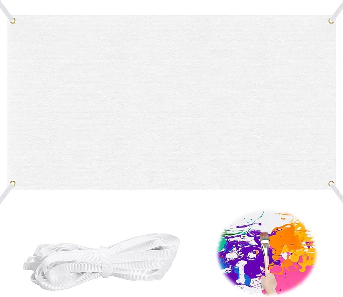 Goodivery ® Binnen- en Buiten Creatief Schilderdoek Banner 180 x 100 cm met Ophangtouw