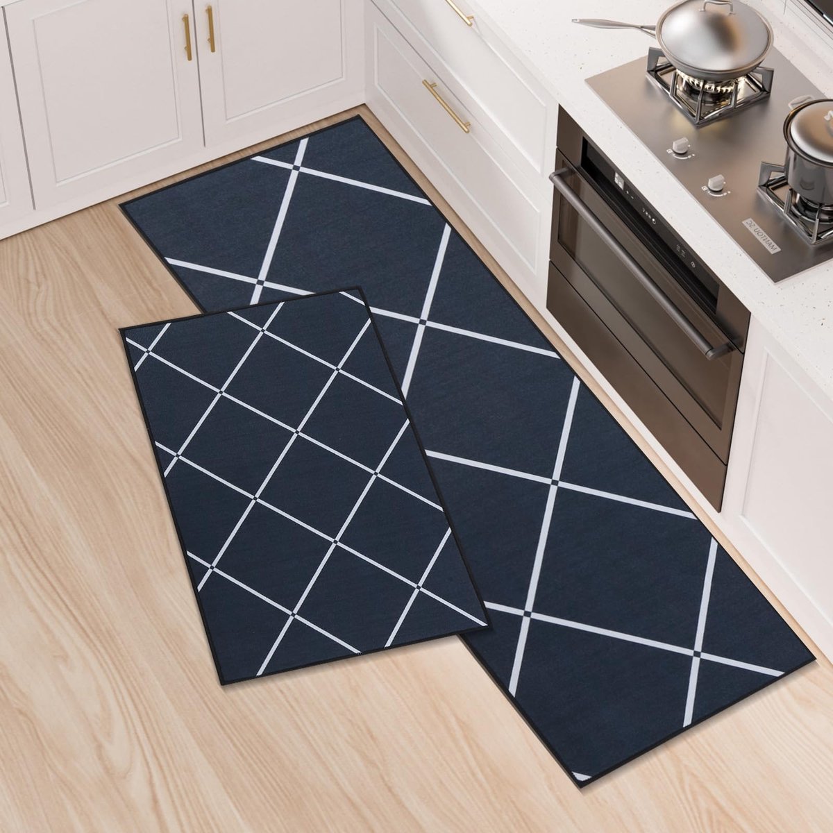 Goodivery ® Kleurrijk keukenmatten set van 2, wasbaar en absorberend met antislip ontwerp voor huis en kantoor