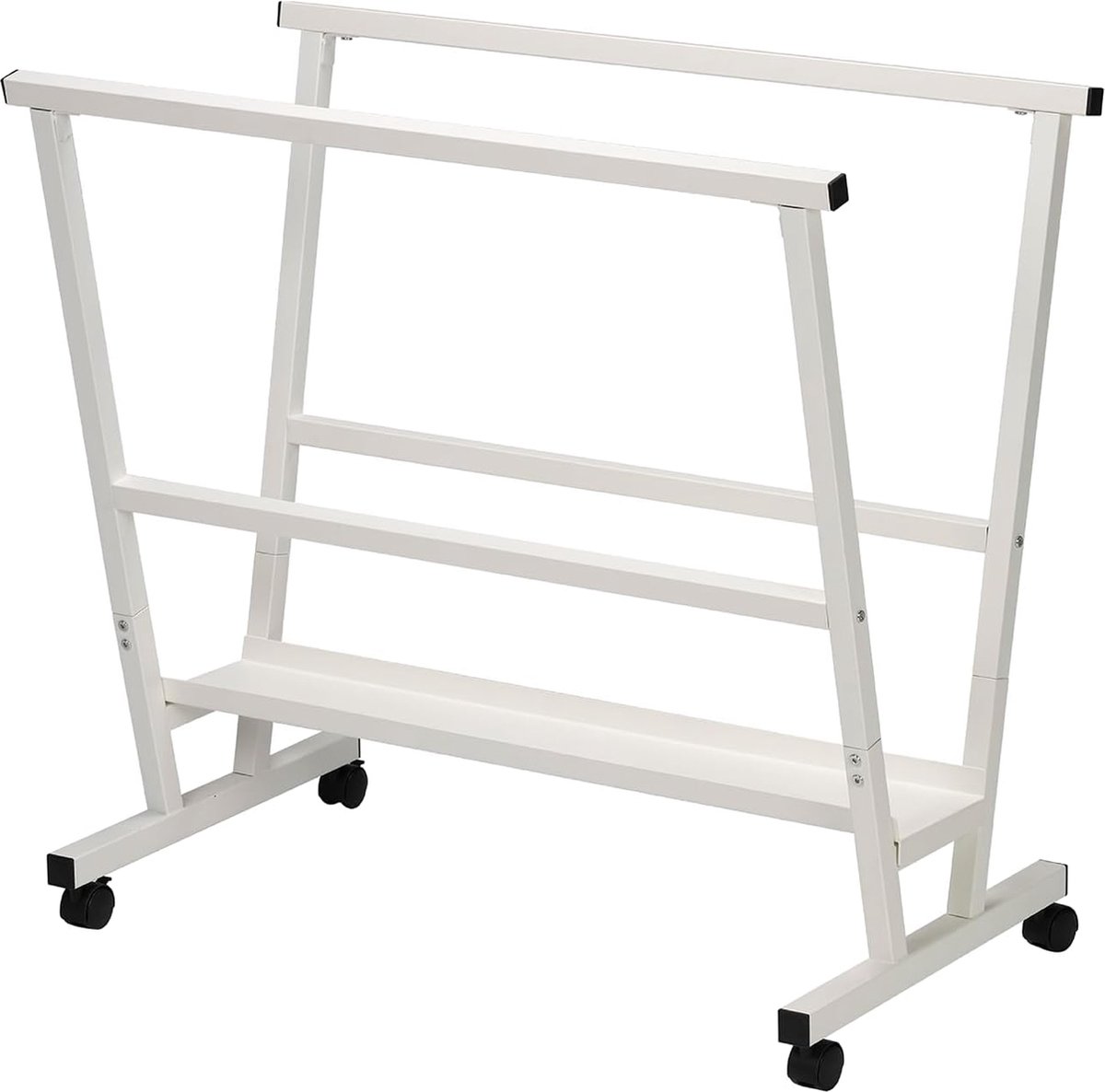   ® Metalen Opbergrek met Wieltjes voor Kunstwerken en Posters, Wit