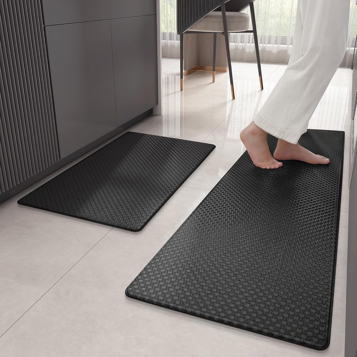 Goodivery ® Set Van 2 Luxe Keukenmatten, Wasbaar en Antislip, Waterdicht en Oliebestendig