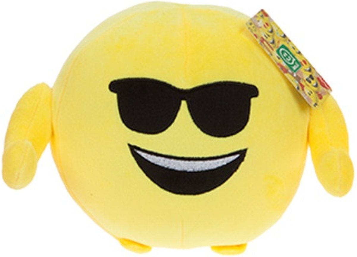 Gosh! Designs Knuffel Imoji Ball Zonnebril 18 Cm Pluche Geel