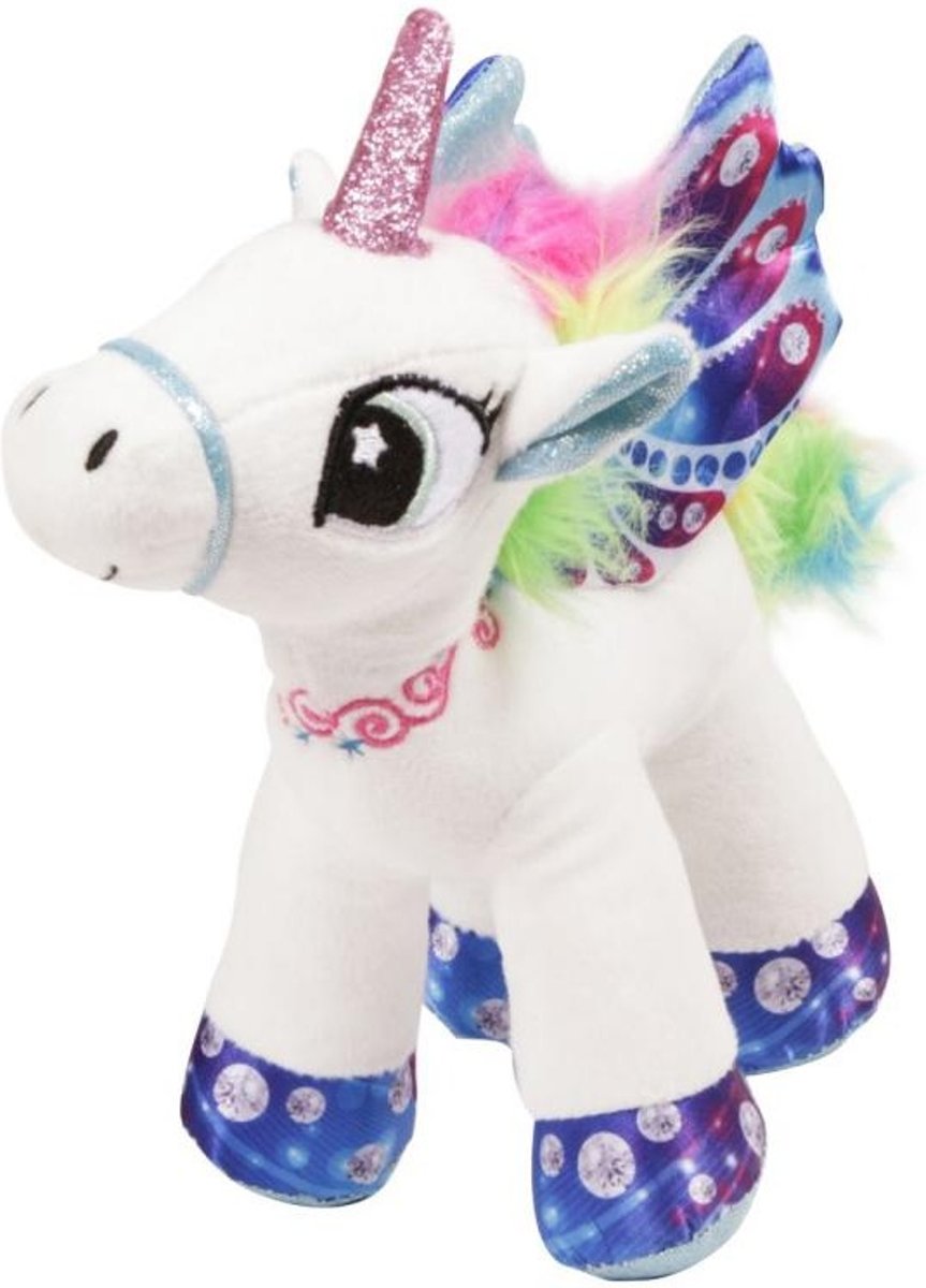 Gosh! Designs Knuffel Pegasus Eenhoorn 21 Cm Wit/blauw