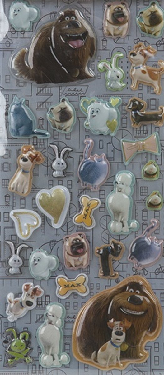 Gosh! Designs Stickers 3d The Secret Life Of Pets 30 Stuks