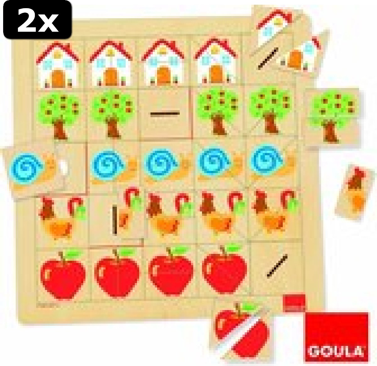 2x Goula Heltenpuzzel hout