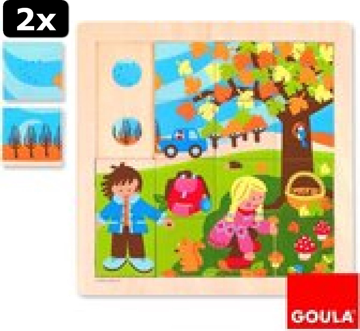 2x Goula Herfstpuzzel - Puzzel 16 stukjes