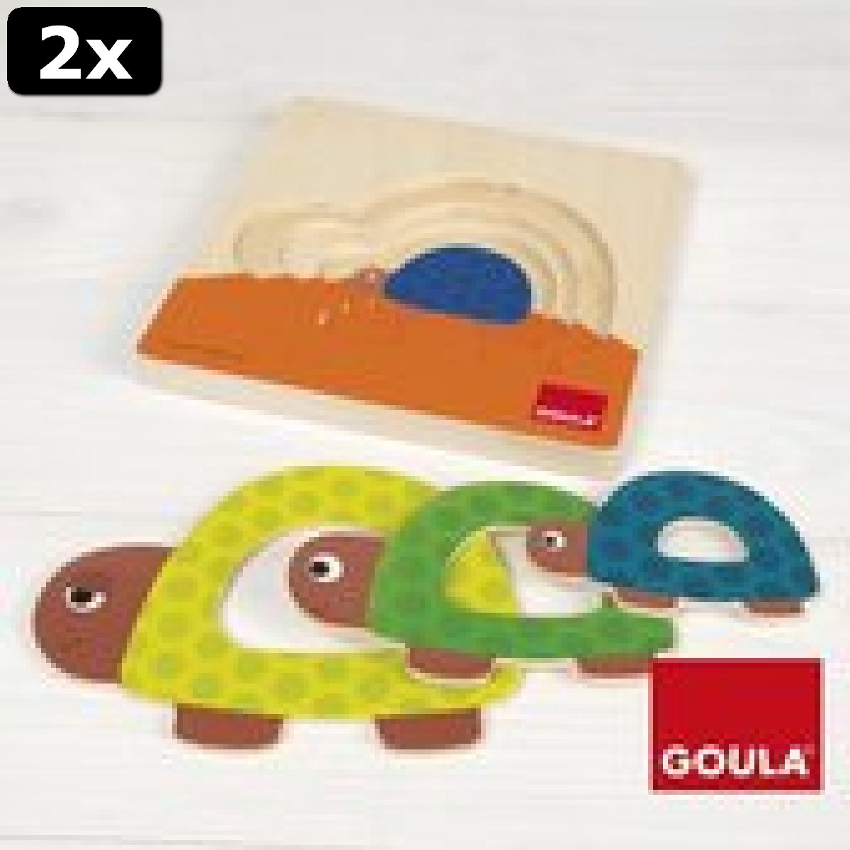 2x Goula Houten Schildpadden - Kinderpuzzel