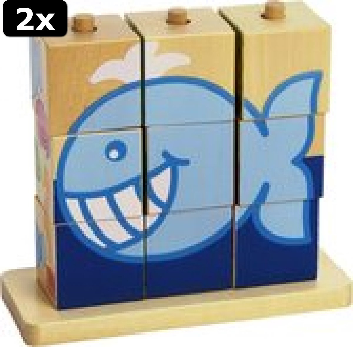 2x Goula Houten Stapelpuzzel Zee