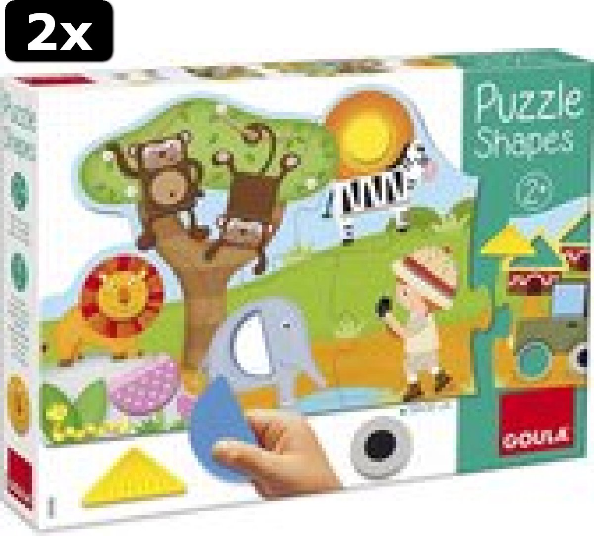 2x Goula Vormenpuzzel Safari Hout - 13 stukjes