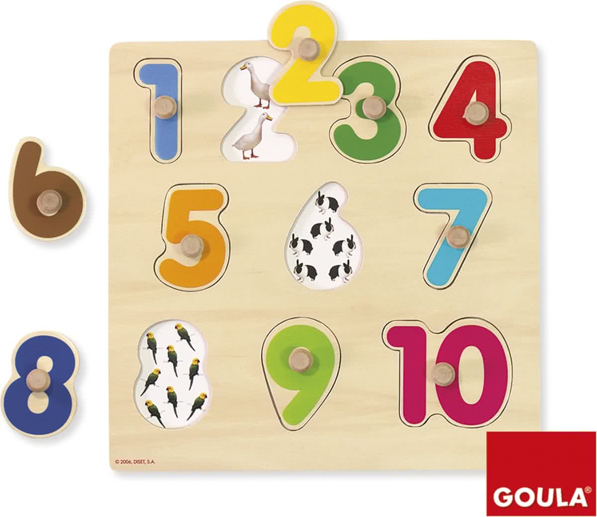 Goula Houten Puzzel - Cijfers - 10 Stukjes