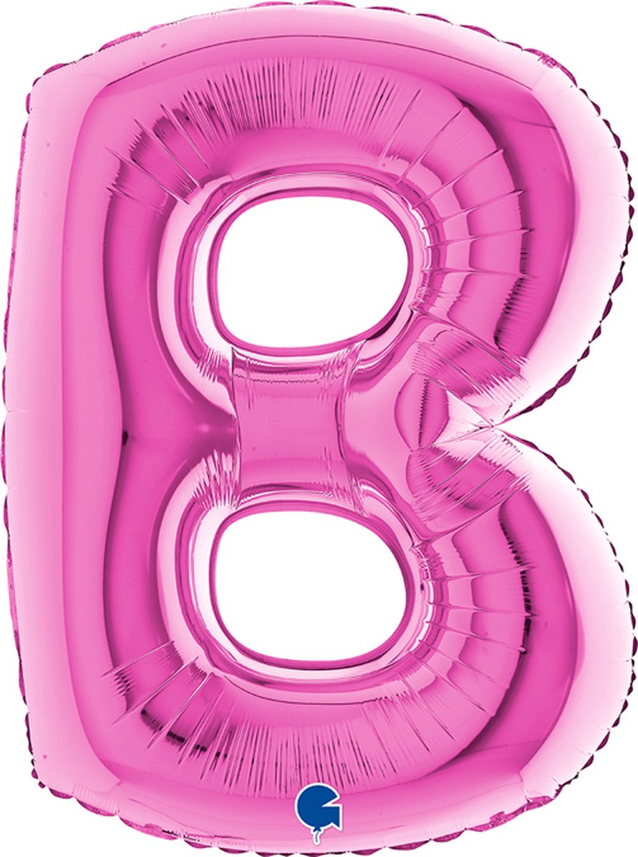 Folieballon 100cm letter B - fuchsia roze