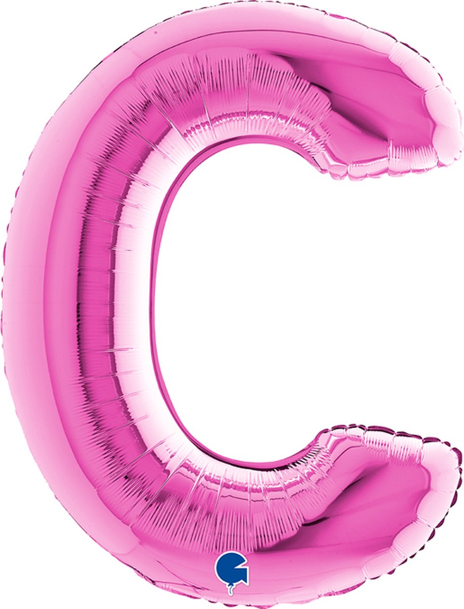 Folieballon 100cm letter C - fuchsia roze