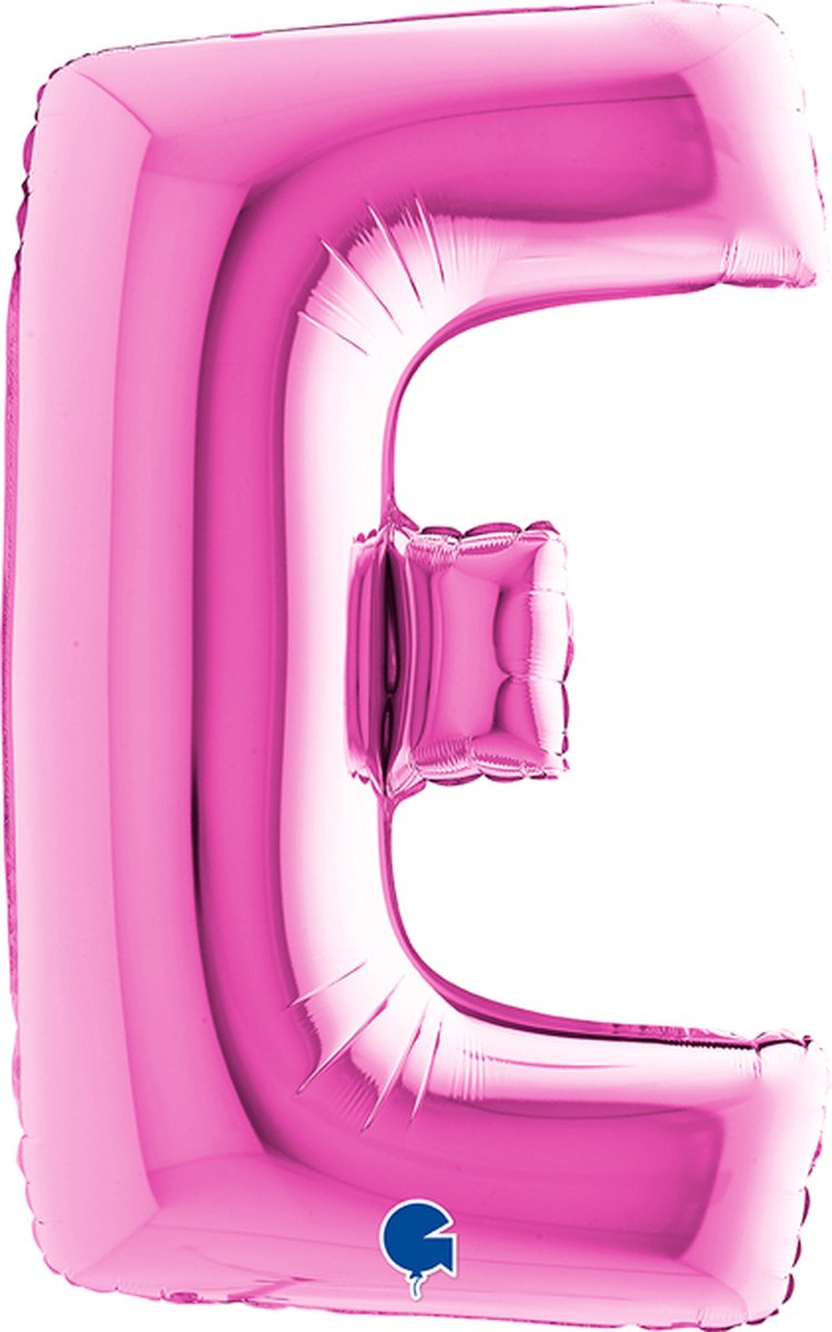 Folieballon 100cm letter E - fuchsia roze