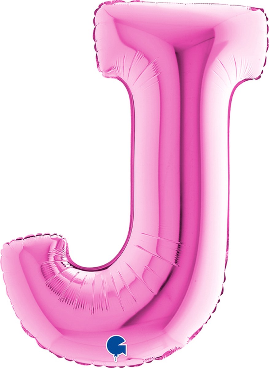 Folieballon 100cm letter J - fuchsia roze