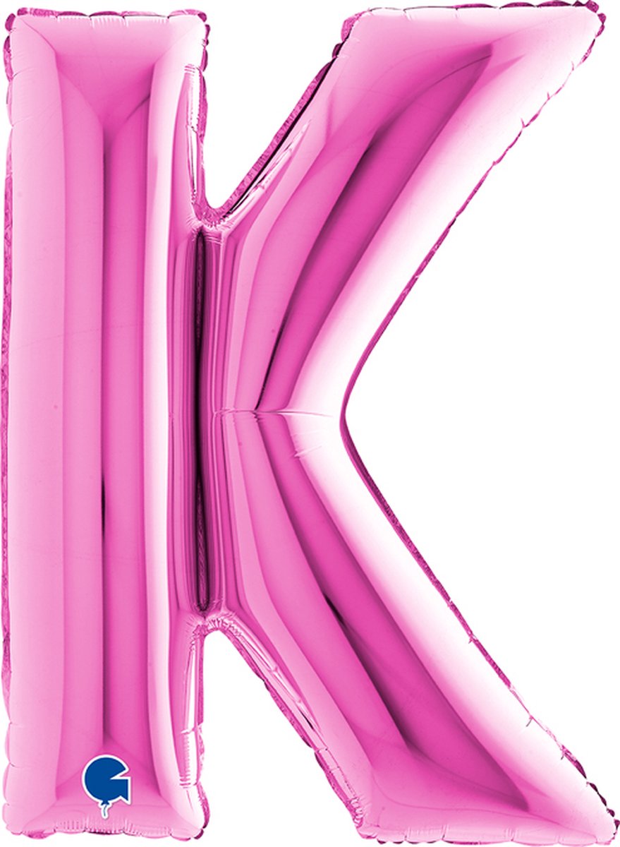 Folieballon 100cm letter K - fuchsia roze