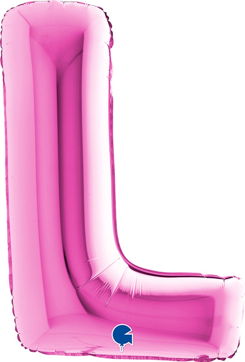 Folieballon 100cm letter L - fuchsia roze