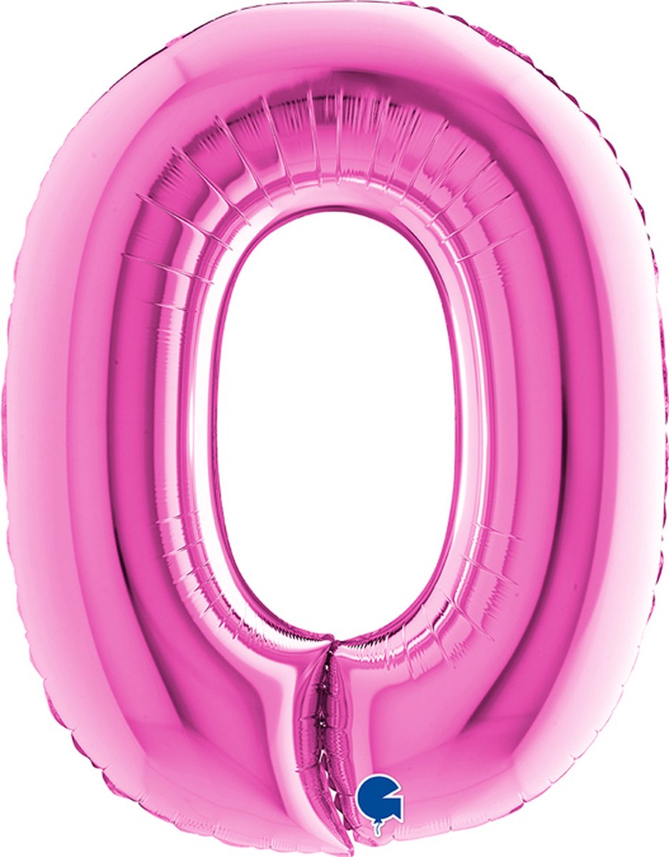 Folieballon 100cm letter O - fuchsia roze