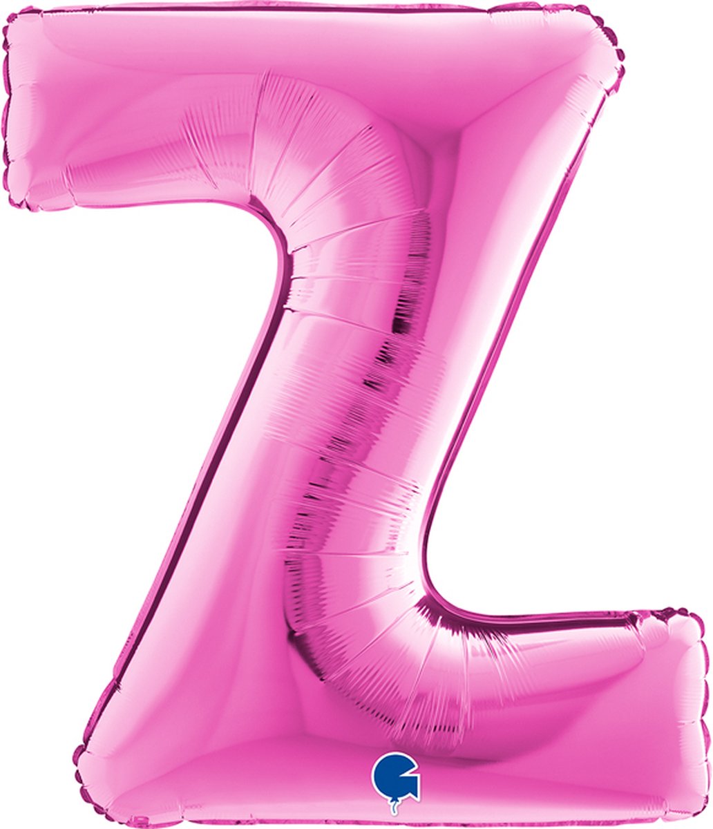 Folieballon 100cm letter Z - fuchsia roze