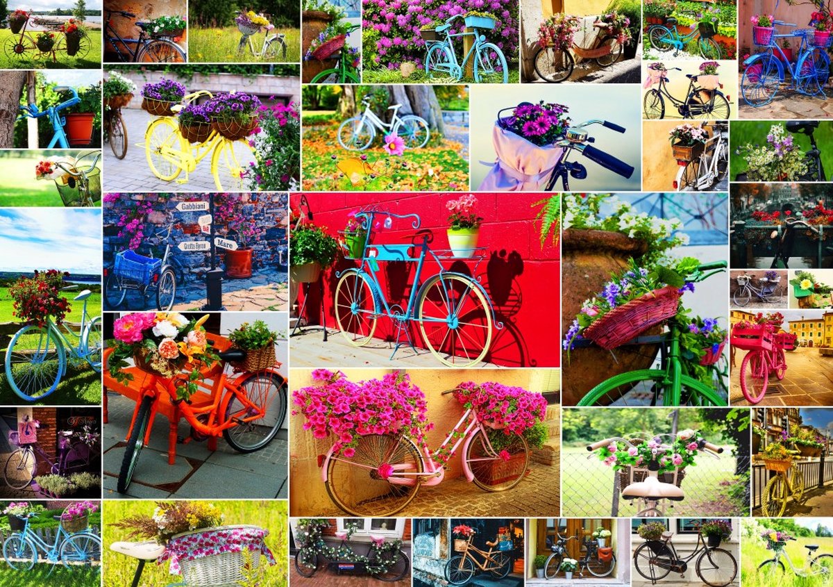 Grafika Collage - Bikes -Puzzel - 1500 Stukken