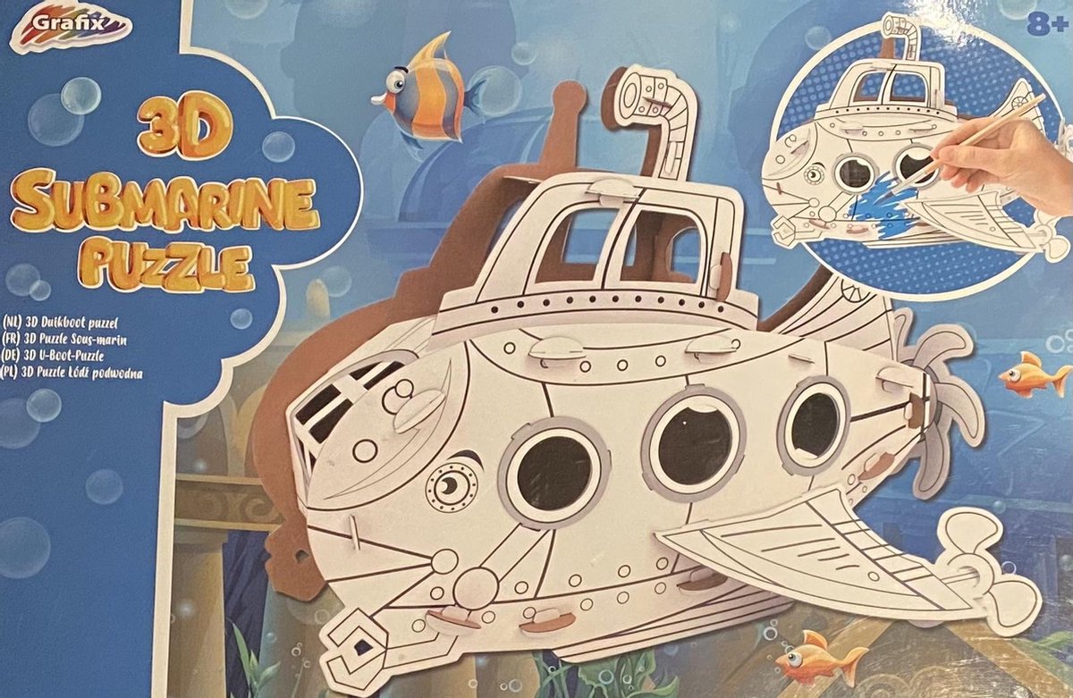 3D Puzzel Duikboot - Zelf kleuren