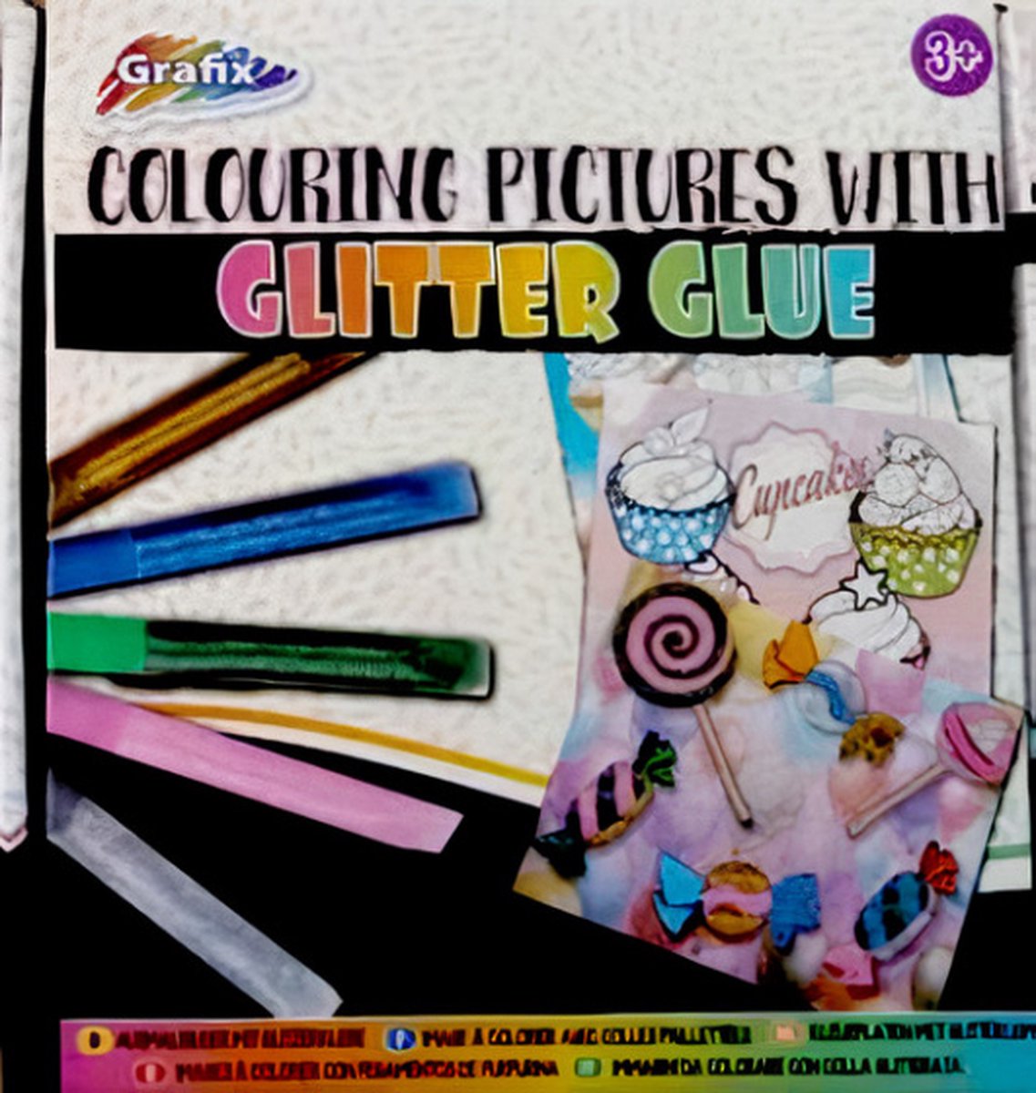 ApolloX kleurset Glitter Glue junior papier/lijm 6-delig