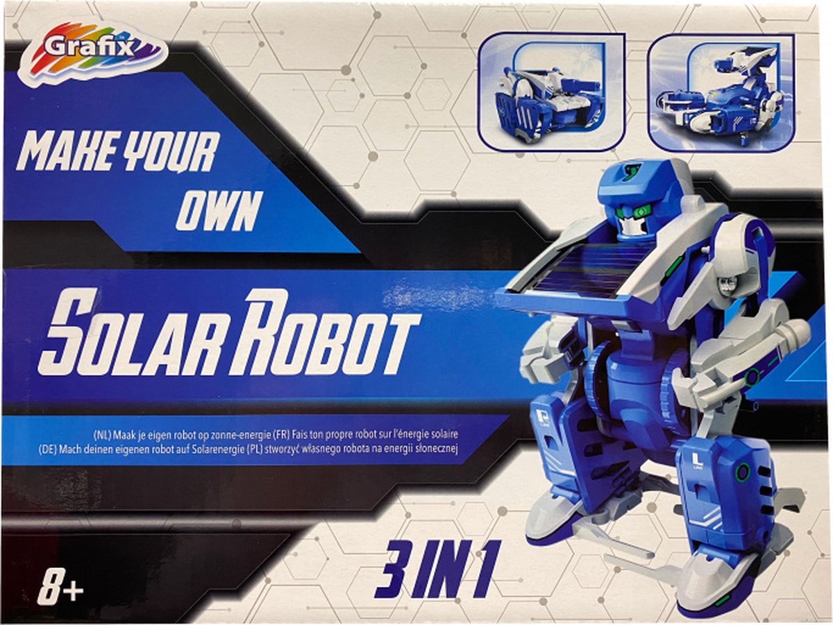 ApolloX knutselset Solar Robot 3-in-1 junior blauw