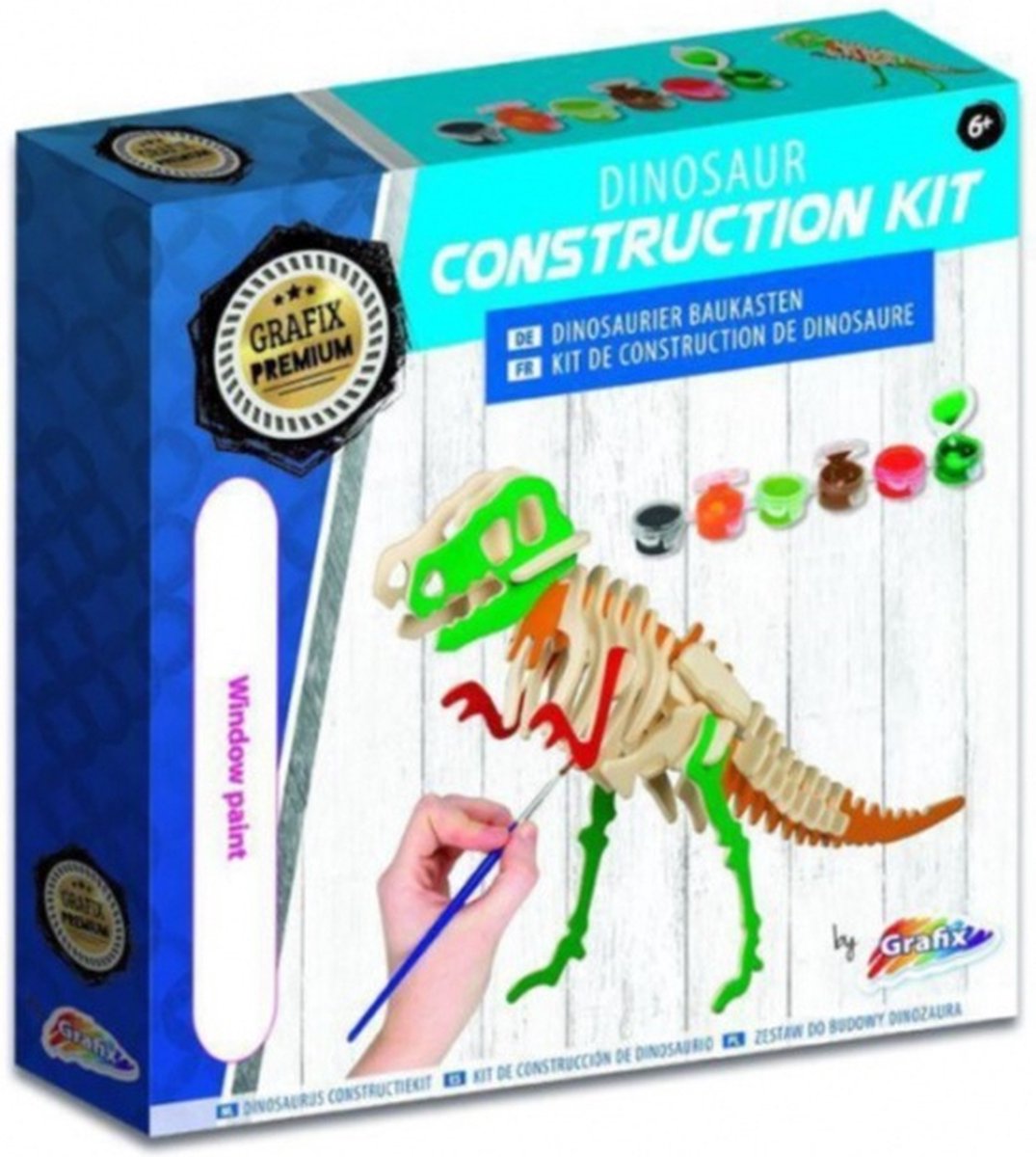 ApolloX modelbouwset Dino Construction junior hout 10-delig