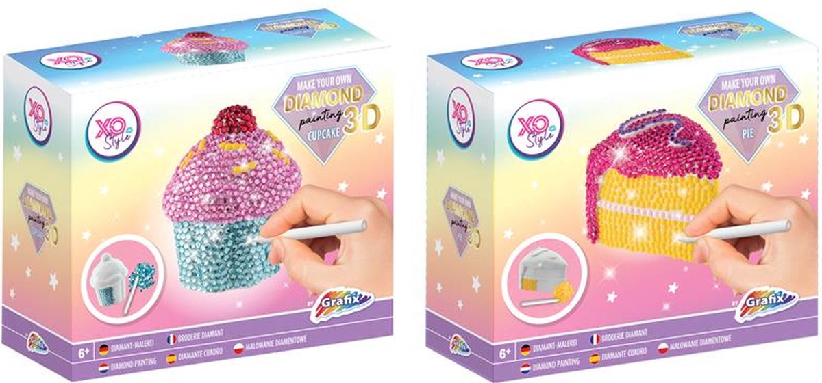 Grafix 3D Diamond Painting Cupcake (1 stuk) assorti