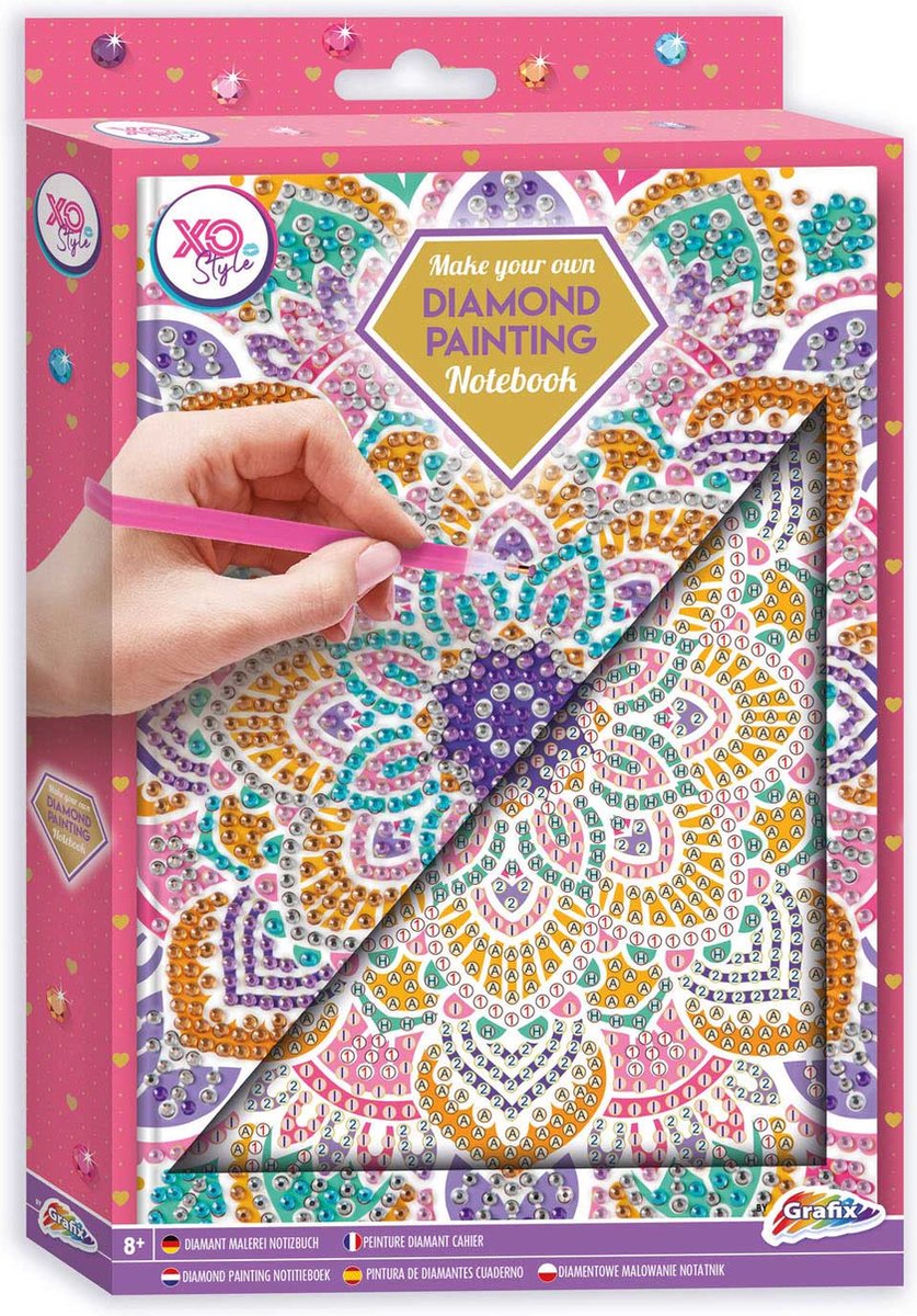 Grafix Diamond Painting A5 Hardcover notitieboek 100 paginas (roze)