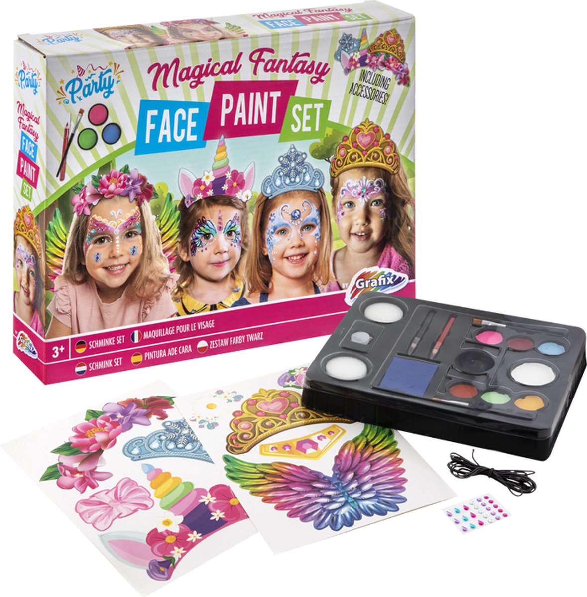 Grafix Magical Face Paint Set - schmink set - partyset - eenhoorn - prinses - kinderfeestje